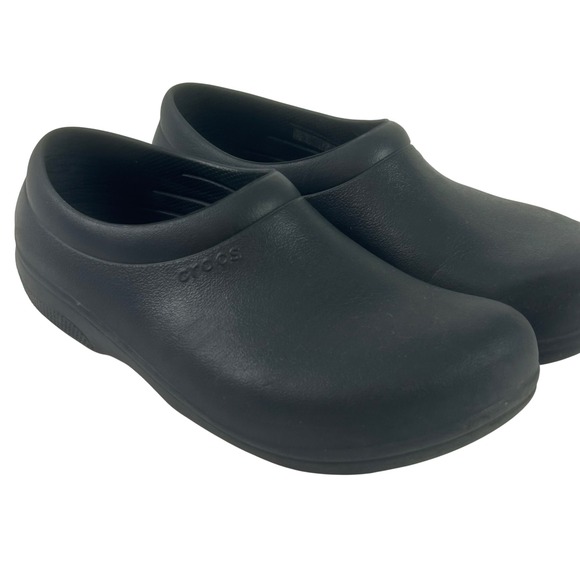CROCS Shoes - Crocs Black Slip On Work Shoes Clogs Comfort Non Slip Unisex W 7 M 9